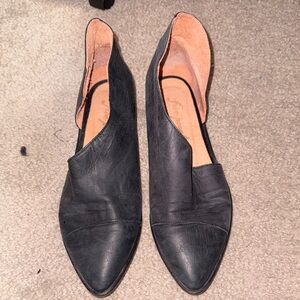 Free People Black Leather Flats